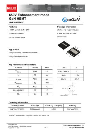 GNP3040TEC-Z 数据手册首页