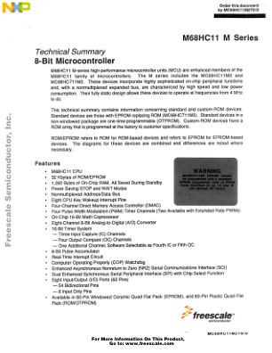 MC68HC11M2TS datasheet cover page
