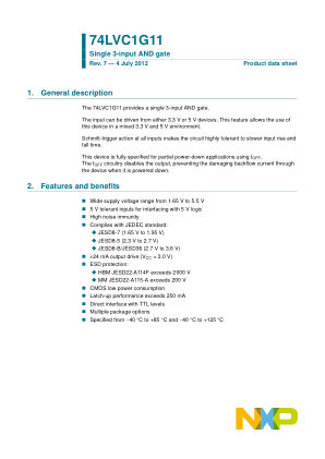 74LVC1G11GF datasheet cover page