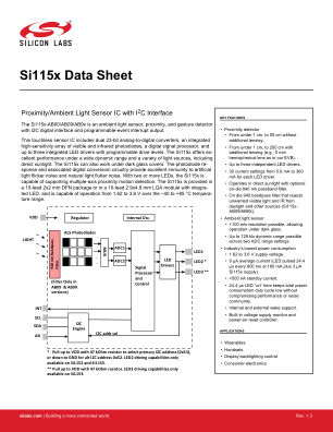 SI1153-AA09-GM datasheet cover page