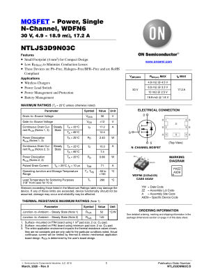 NTLJS3D9N03C datasheet cover page