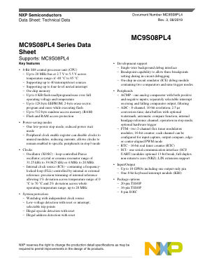 MC9S08PL4 数据手册首页