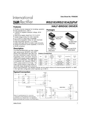 IRS2183 datasheet cover page