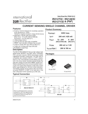 IR2127 datasheet cover page