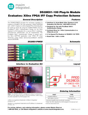 DS28E01PMOD 数据手册首页