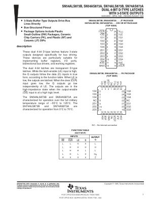 SN74ALS873B 数据手册首页