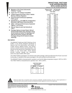74ACT16240 datasheet cover page