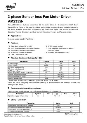 AM2355N 数据手册首页
