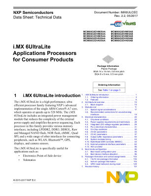 IMX6ULCEC 数据手册首页