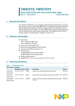 74HCT273D datasheet cover page