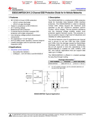 ESD2CANFD24 数据手册首页