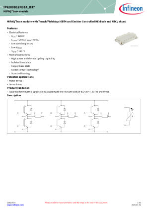 IFS200B12N3E4-B37 datasheet cover page