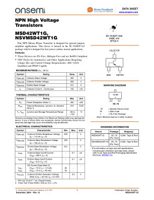 MSD42WT1 datasheet cover page