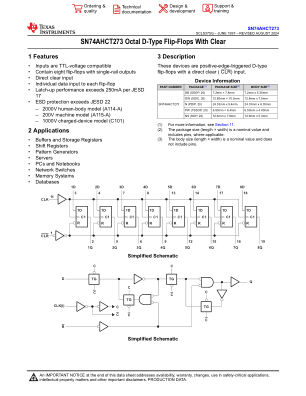 SN74AHCT273 数据手册首页