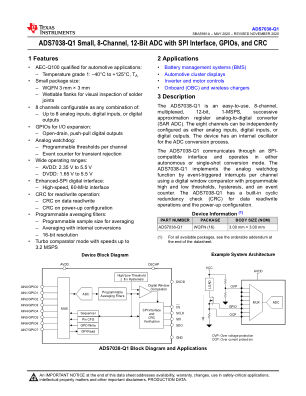 ADS7038-Q1 datasheet cover page