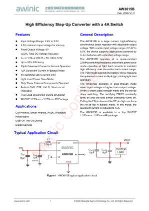 AW3615B datasheet cover page