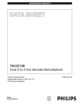 74LVC139PW datasheet cover page