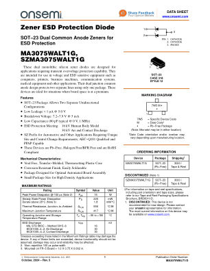 MA3075WALT1 数据手册首页