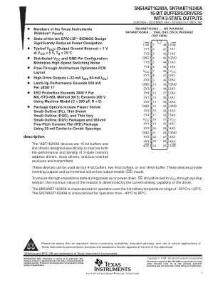 SN74ABT16240A datasheet cover page