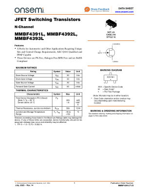 MMBF4391LT1 数据手册首页