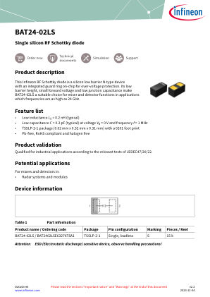 BAT24-02LS datasheet cover page