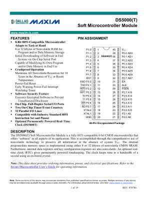 DS5000-DS5000T datasheet cover page
