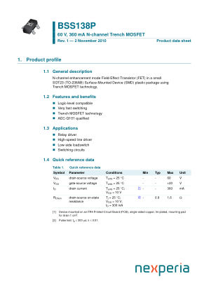 BSS138P datasheet cover page
