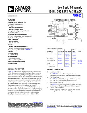 AD7655 数据手册首页