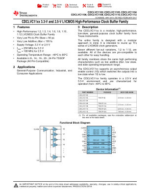CDCLVC1112 datasheet cover page