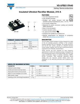 VS-UFB211FA40 datasheet cover page