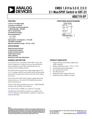 ADG719-EP datasheet cover page