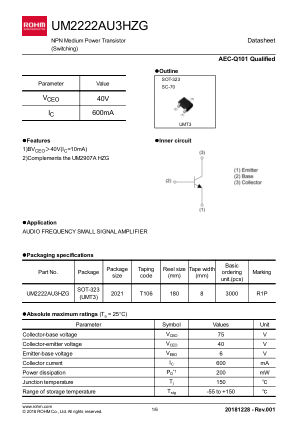 UM2222AU3HZGT106 datasheet cover page