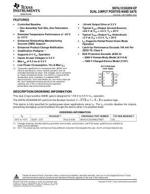 SN74LVC2G00W-EP datasheet cover page