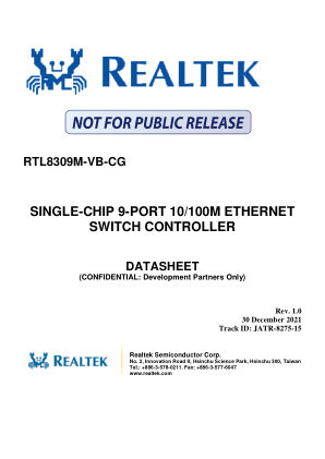 RTL8309M-VB-CG datasheet cover page