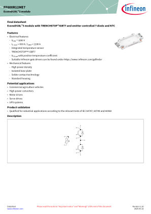 FF600R12ME7 datasheet cover page
