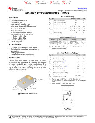 CSD25483F4 数据手册首页