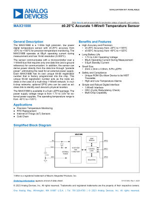MAX31888 datasheet cover page