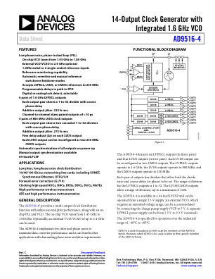 AD9516-4 数据手册首页
