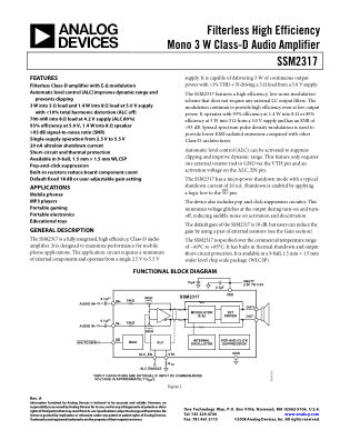 SSM2317 数据手册首页