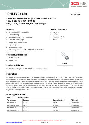 IRHLF7970Z4 datasheet cover page