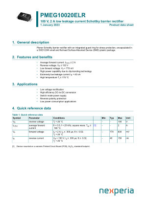 PMEG10020ELRX datasheet cover page
