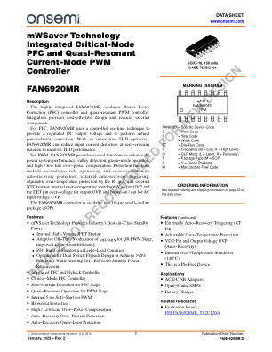 FAN6920MR datasheet cover page