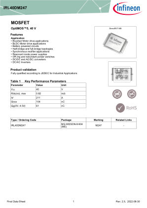IRL40DM247 datasheet cover page