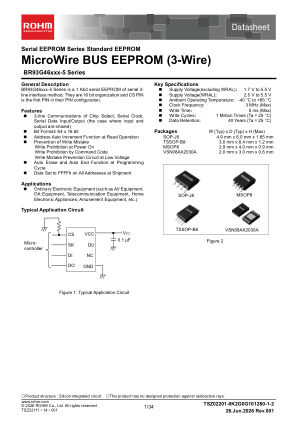 BR93G46NUX-5Z datasheet cover page