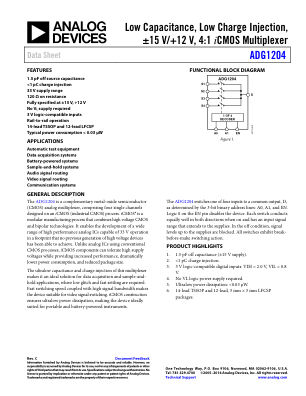 ADG1204 datasheet cover page