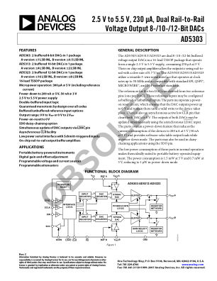 AD5303 数据手册首页