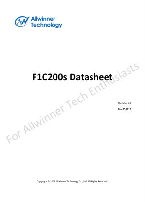 F1C200s 数据手册首页