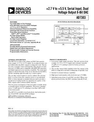AD7303 数据手册首页