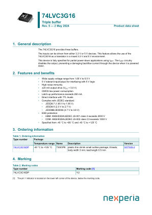74LVC3G16GFX datasheet cover page