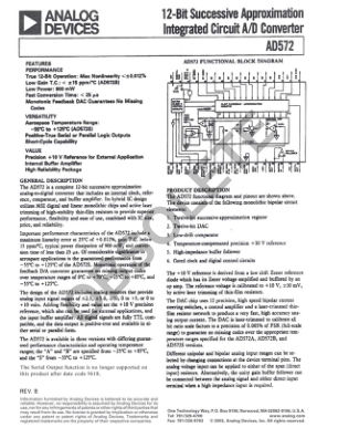 AD572 数据手册首页